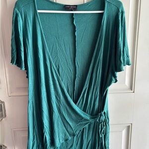 Lane Bryant Teal Wrap Blouse